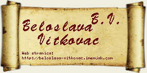 Beloslava Vitkovac vizit kartica